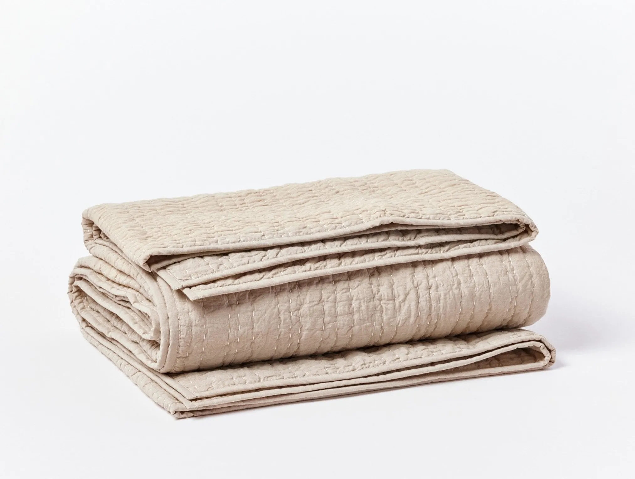Coyuchi Channel Handstitched Organic Quilt< Quilts + Comforters