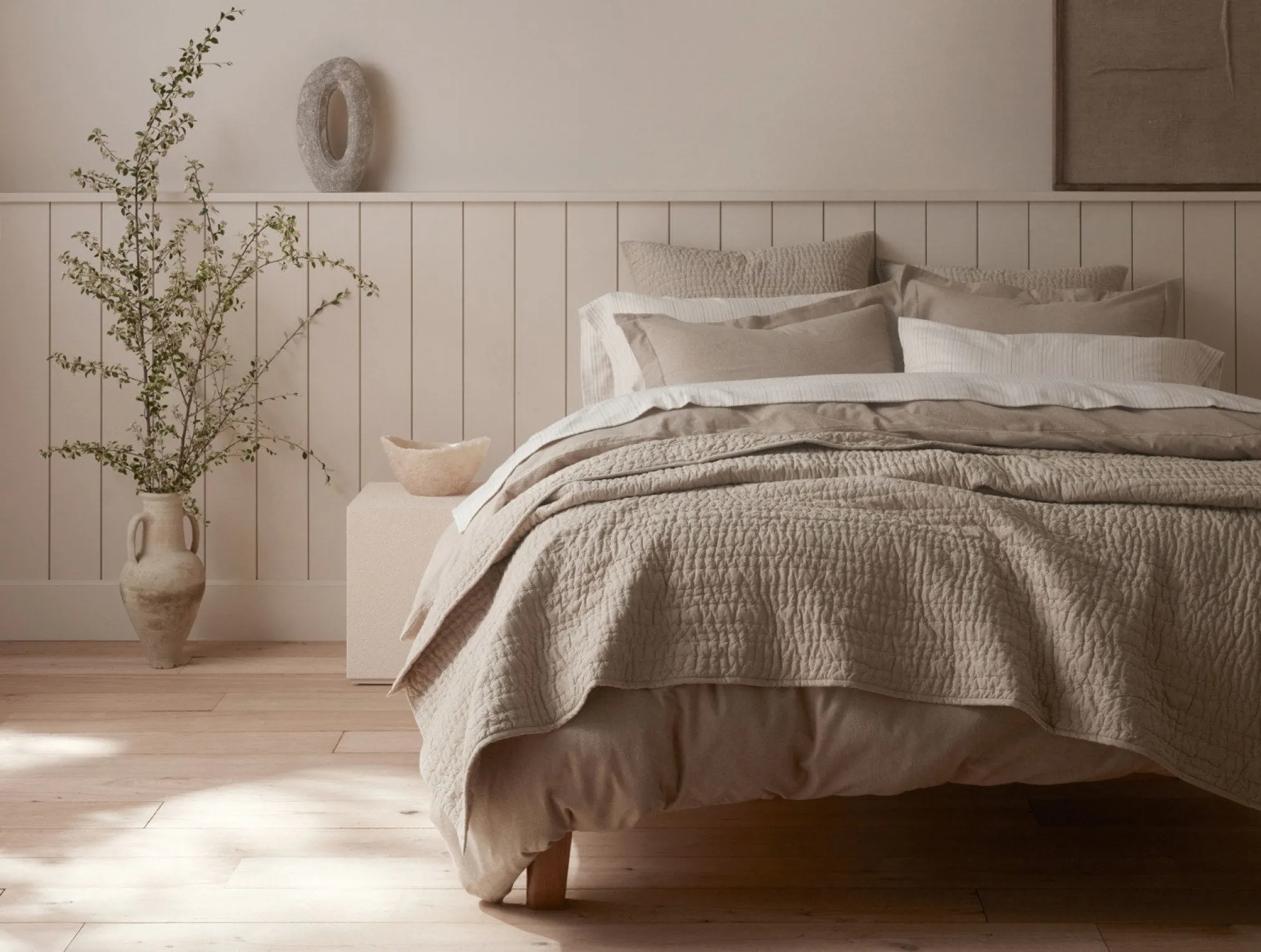 Coyuchi Channel Handstitched Organic Quilt< Quilts + Comforters