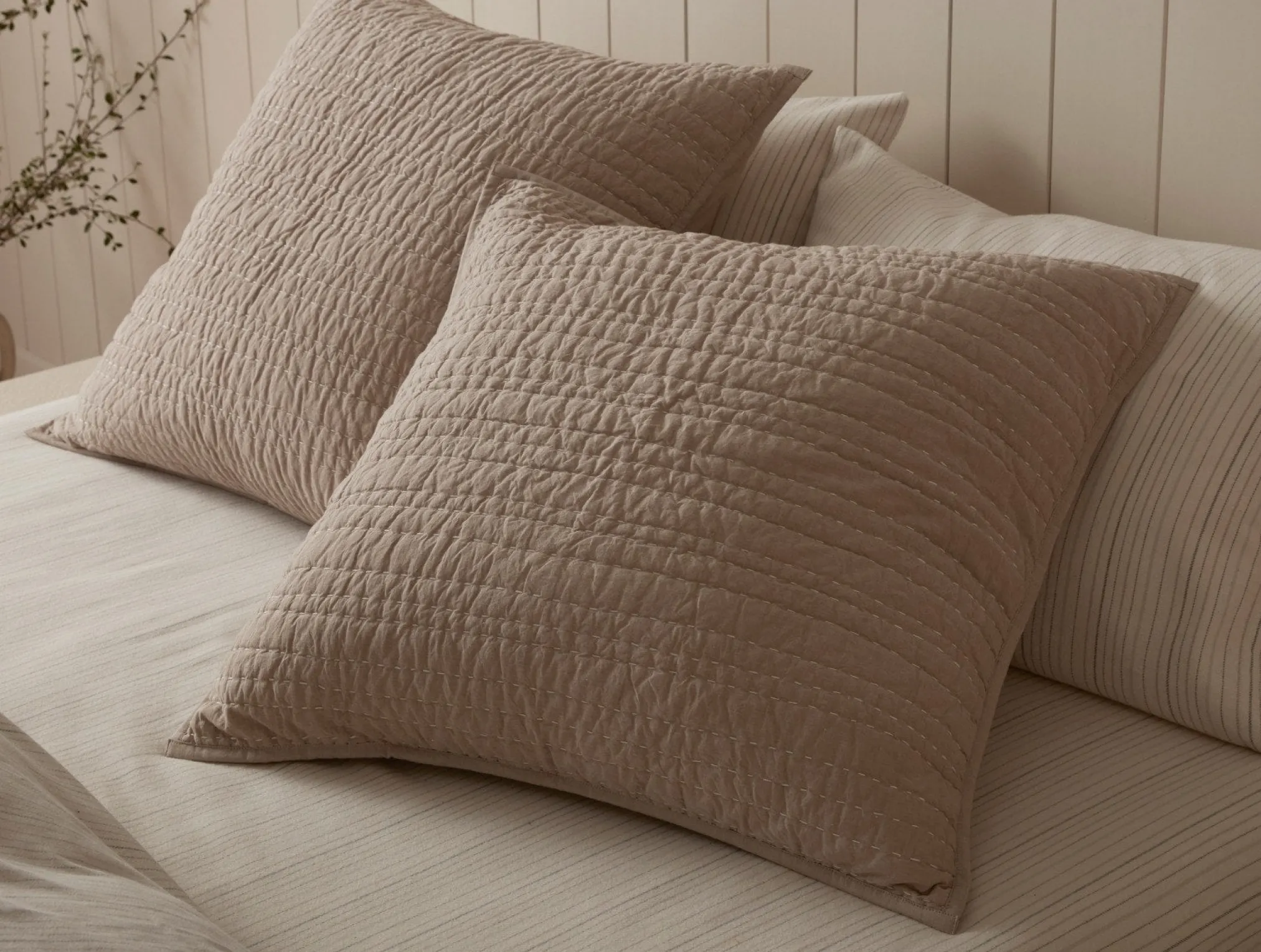 Coyuchi Channel Handstitched Organic Sham< Pillow Shams
