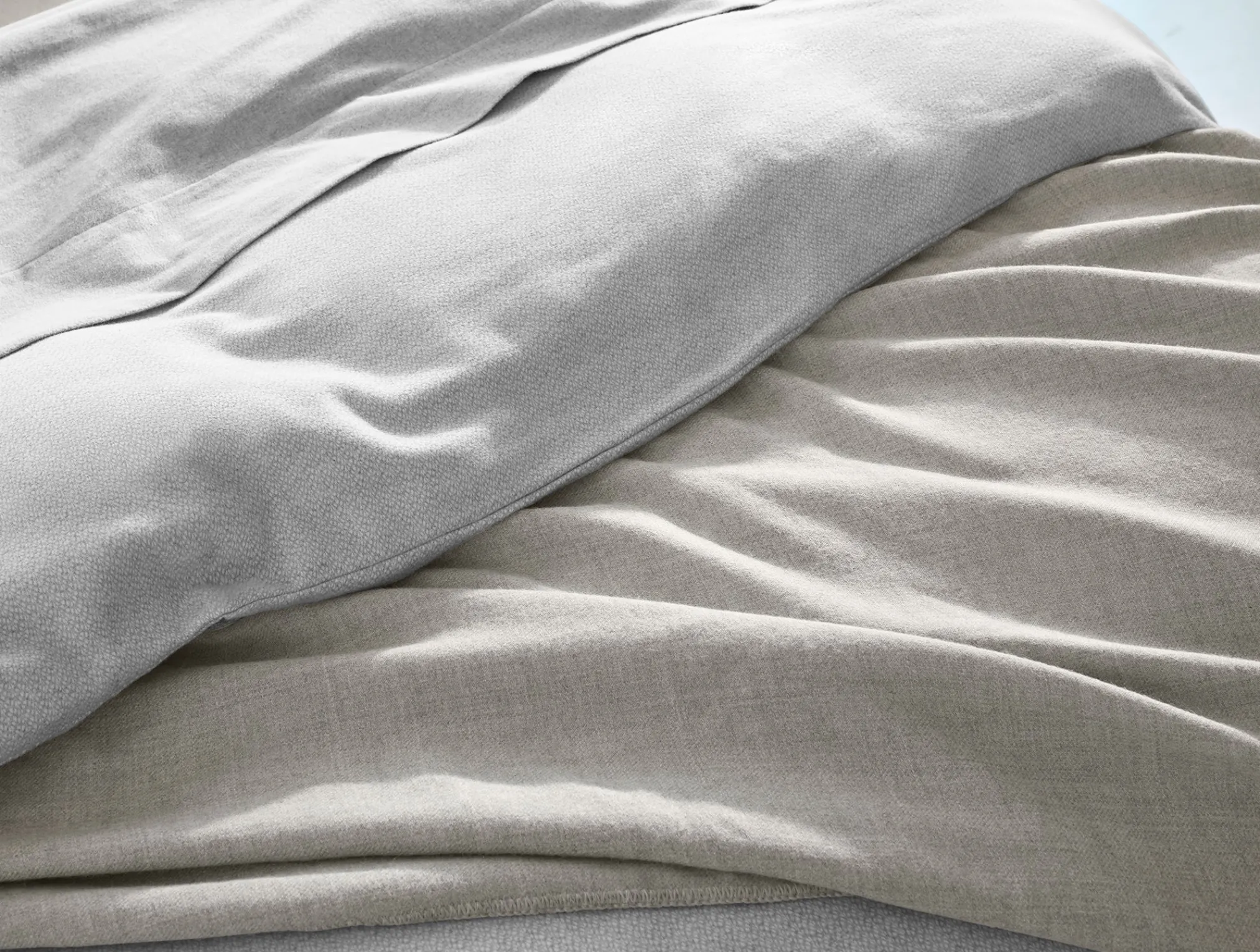 Coyuchi Cloud Brushed™ Organic Flannel Heather Texture Duvet Cover< Duvet Covers + Sets