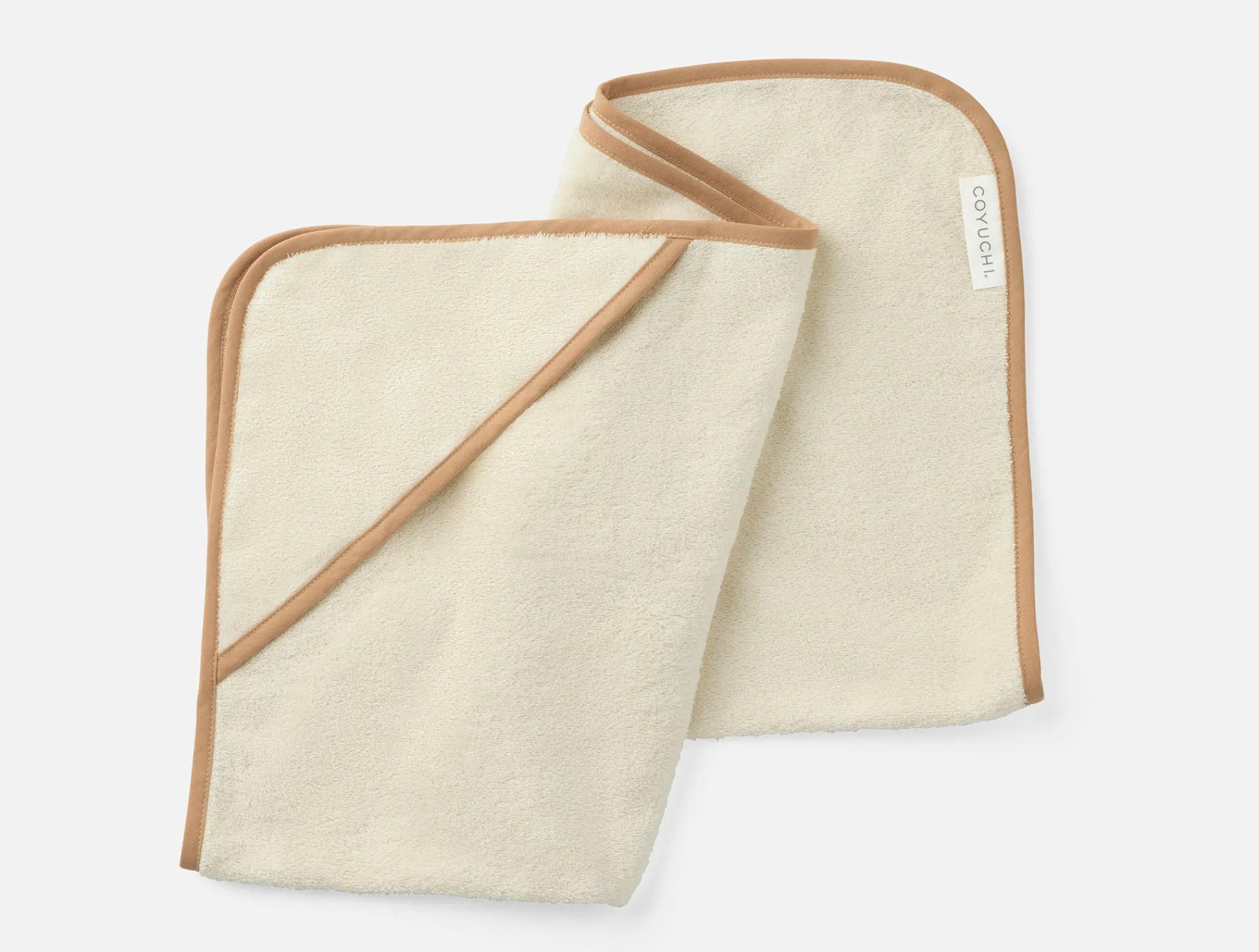Coyuchi Cloud Loom™ Organic Baby Hooded Towel and Bath Mitt Set< Baby|Baby Bedding