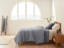 Coyuchi Diamond-Stitched Organic Cotton Comforter< Quilts + Comforters