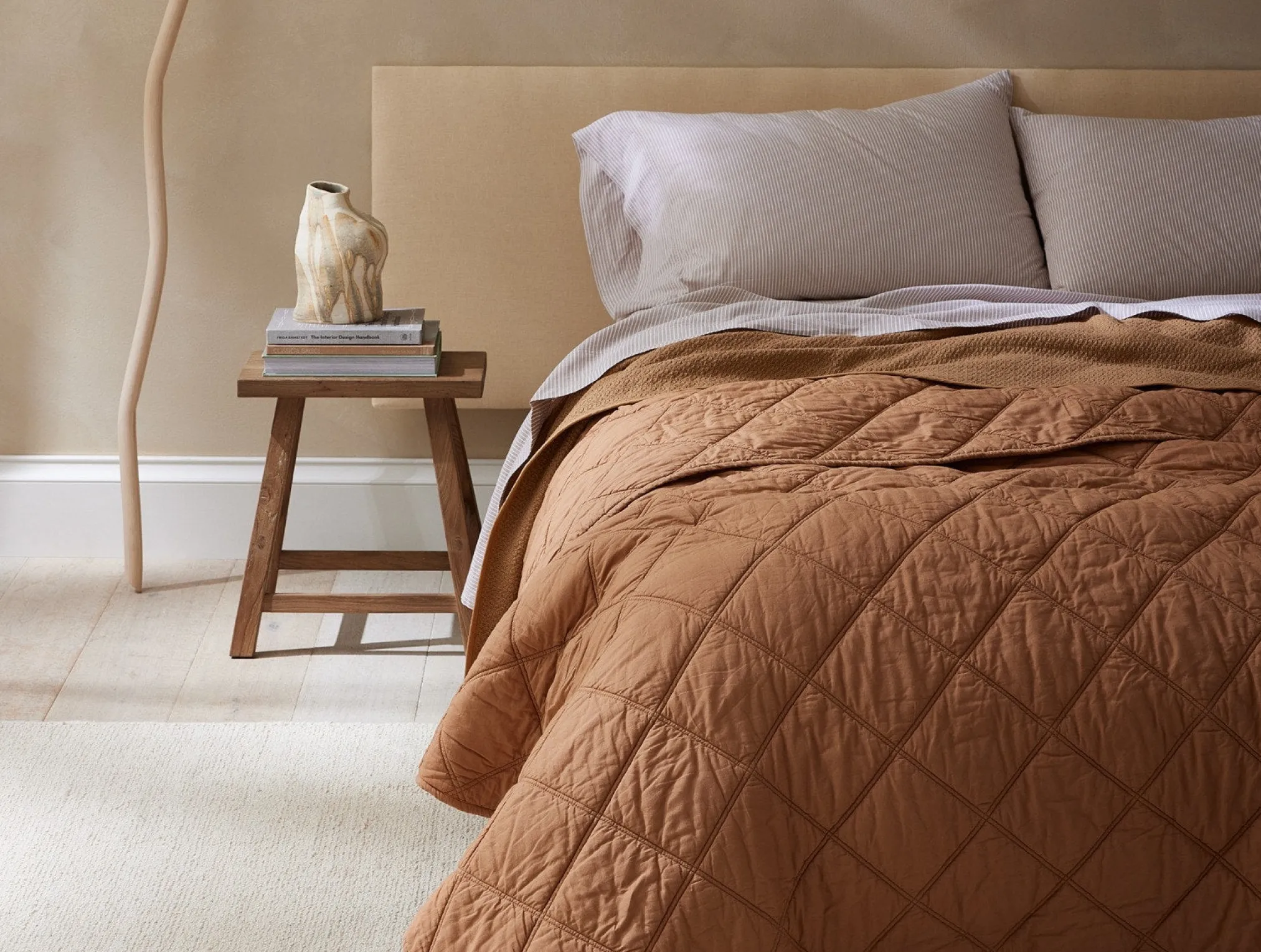 Coyuchi Diamond-Stitched Organic Cotton Comforter< Quilts + Comforters