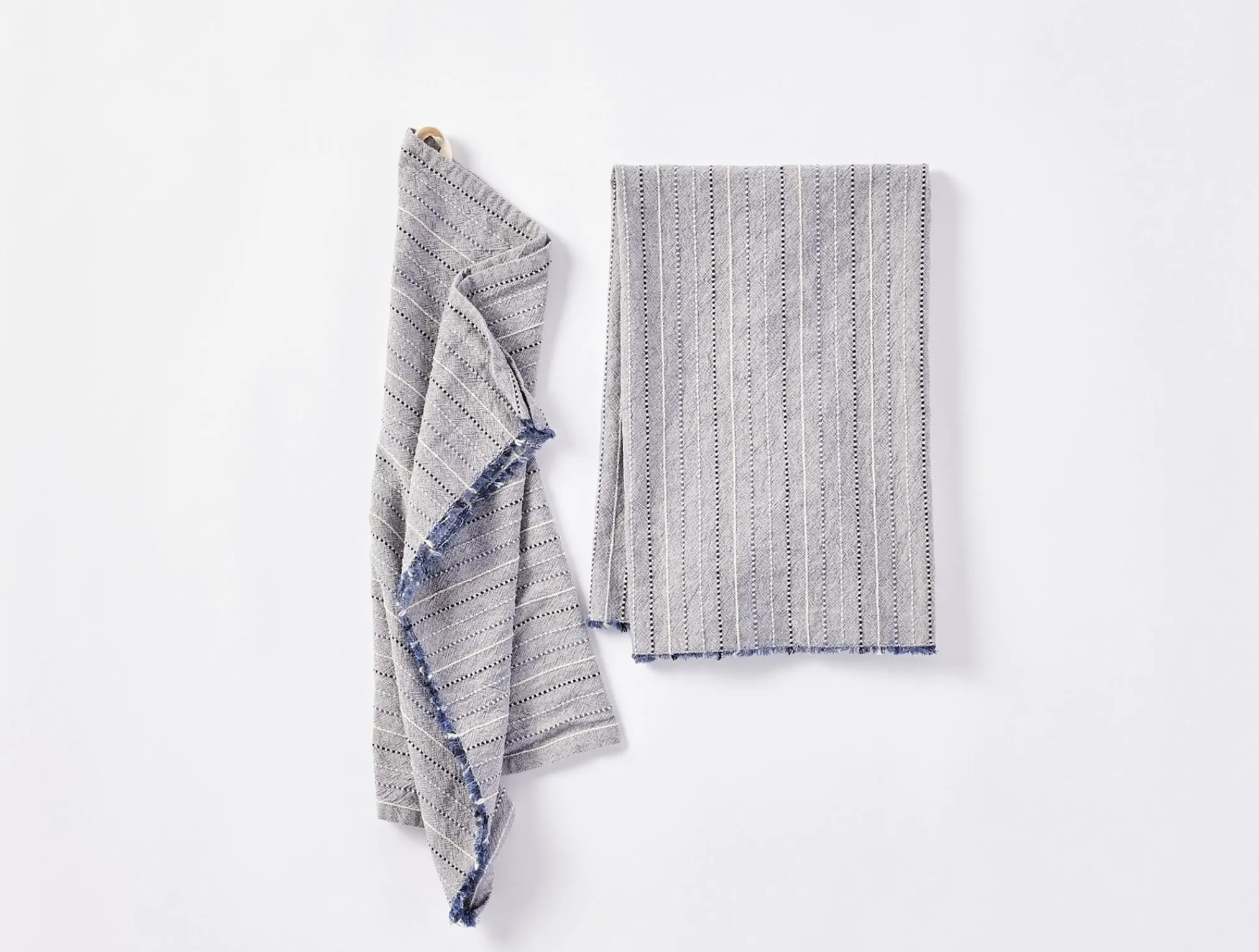 Coyuchi Fringe Stripe Organic Hand Towel, Set Of 2< Kitchen