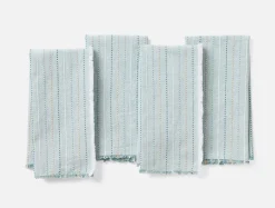 Coyuchi Fringe Stripe Organic Napkins, Set of 4< Dining