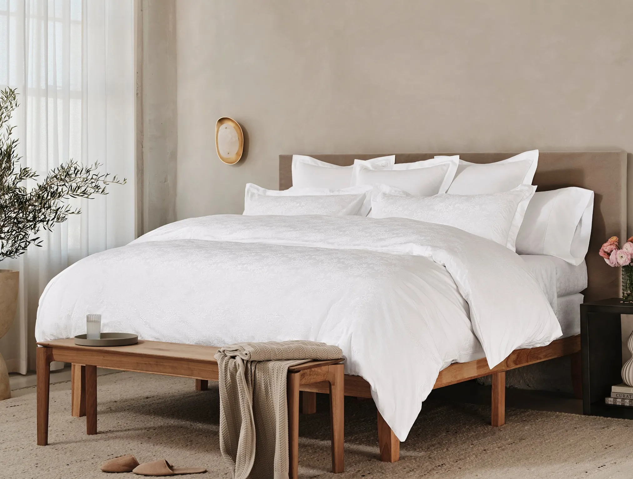 Coyuchi Heirloom Organic Sateen Jacquard Duvet Cover< Duvet Covers + Sets