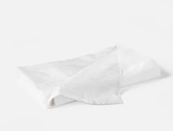 Coyuchi Heritage Organic Percale Jacquard Border Flat Sheet< Percale
