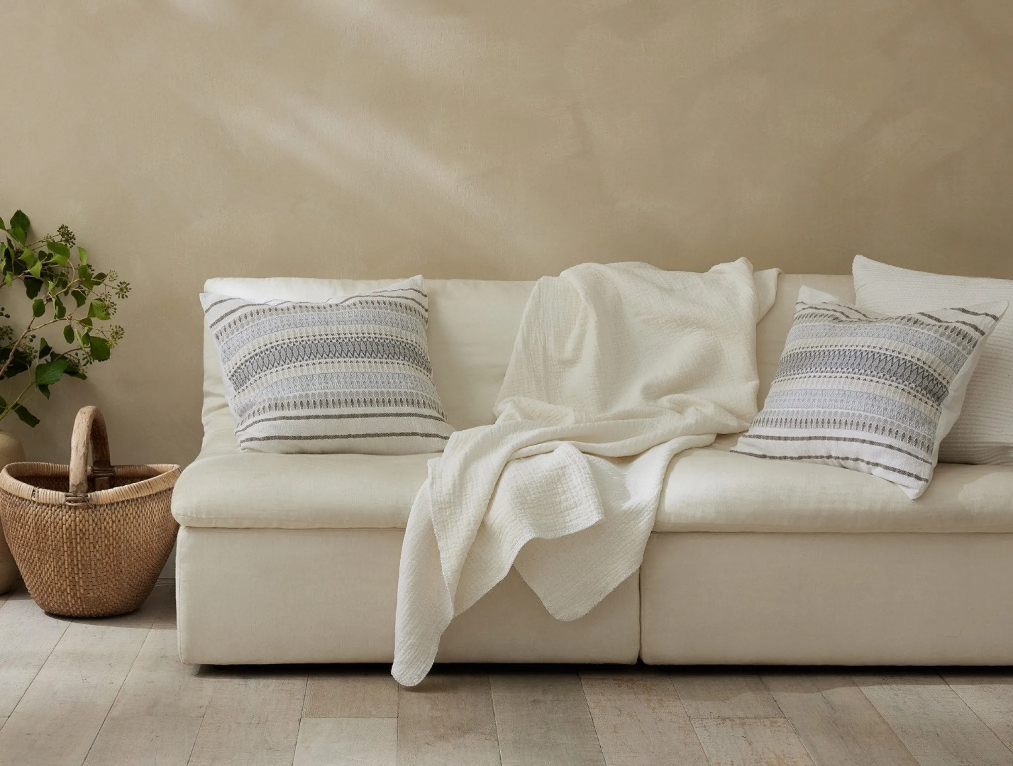 Coyuchi Lost Coast Decorative Organic Pillow Cover< Decorative Pillows