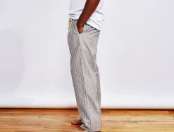 Coyuchi Men's Striped Organic Crinkled Pajama Pants< Men's Sleep