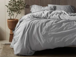 Coyuchi Organic Crinkled Percale™ Duvet Cover< Duvet Covers + Sets