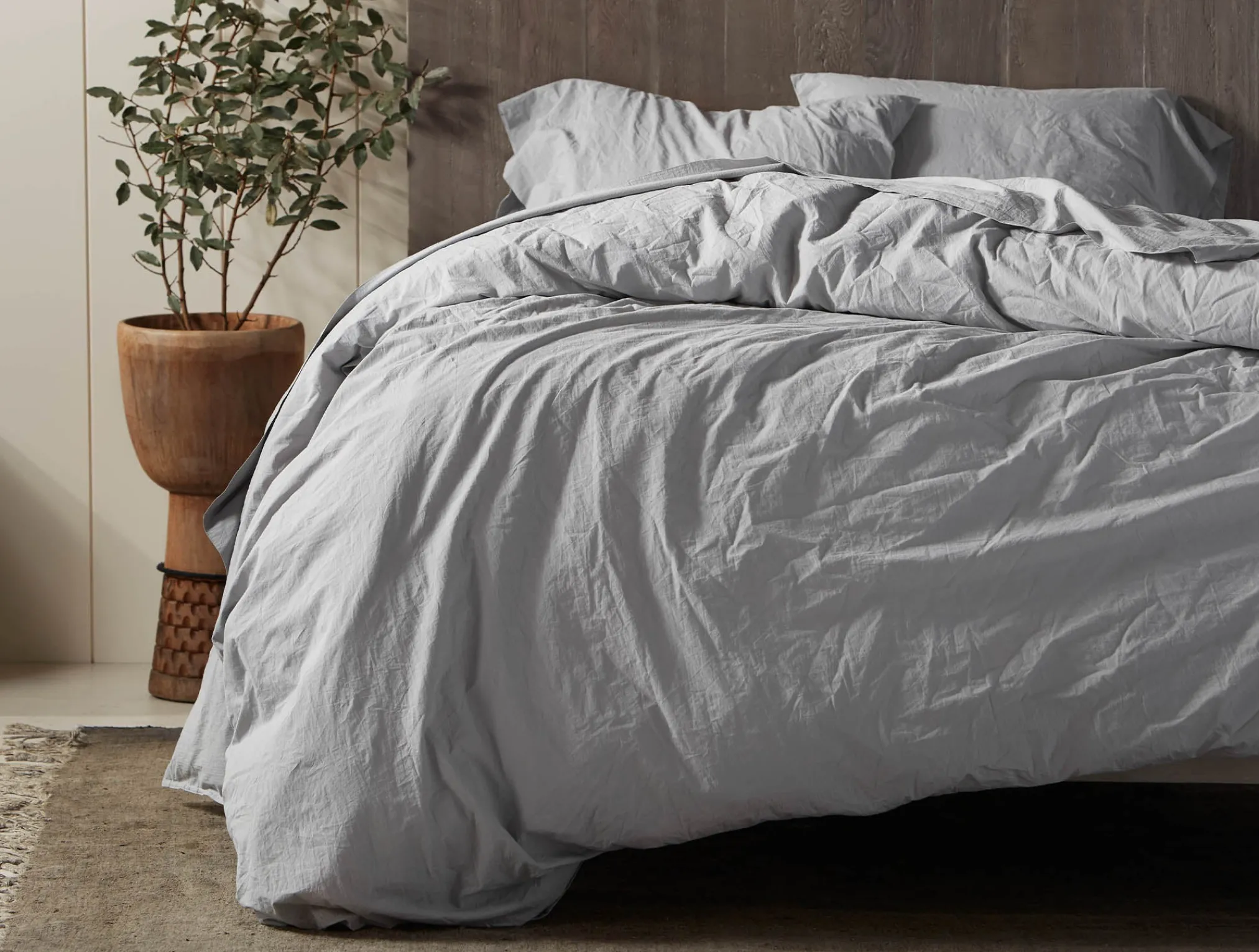 Coyuchi Organic Crinkled Percale™ Duvet Cover< Duvet Covers + Sets