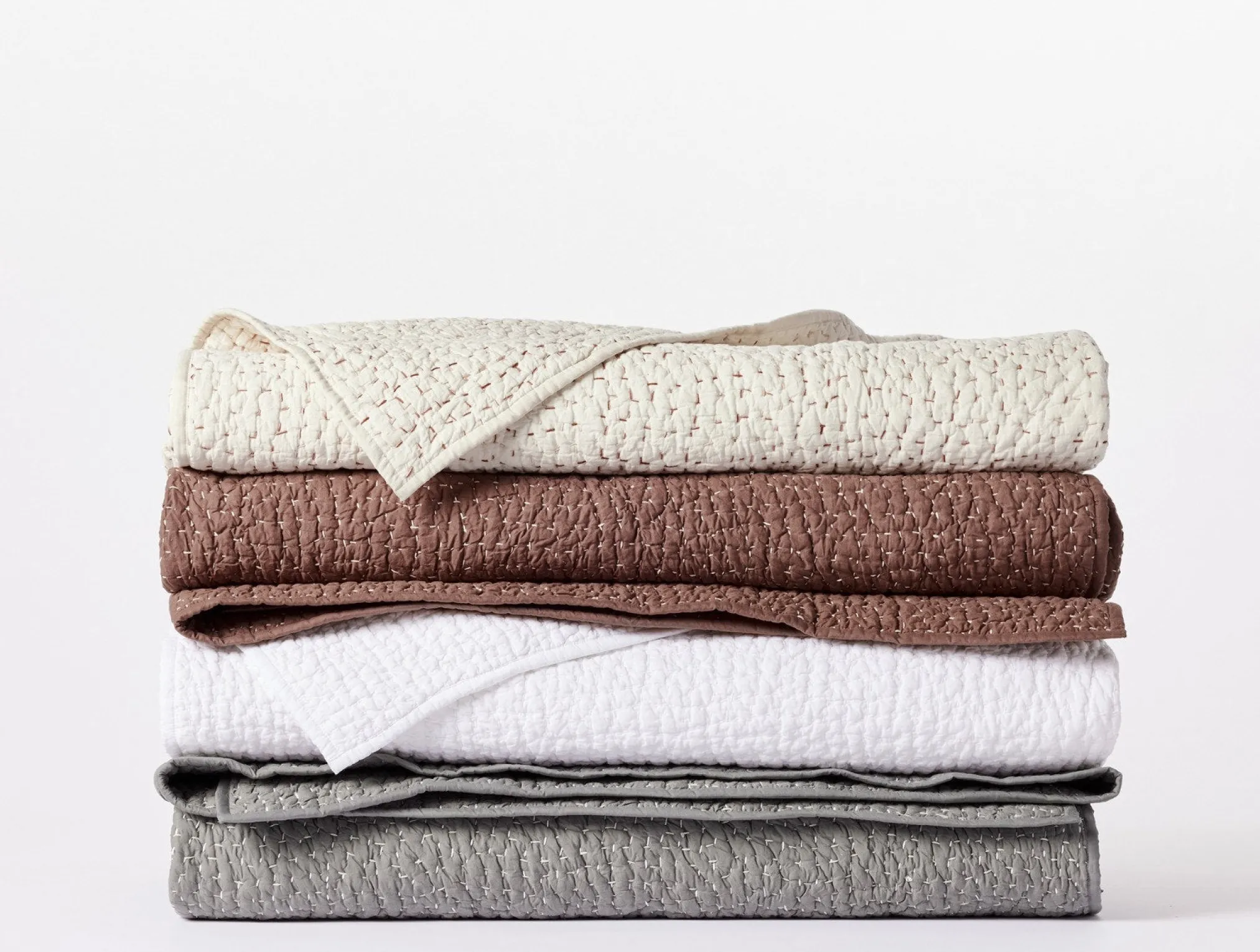 Coyuchi Pebbled Handstitched Quilt Set< Quilts + Comforters