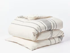 Coyuchi Rippled Stripe Organic Duvet Set< Duvet Covers + Sets
