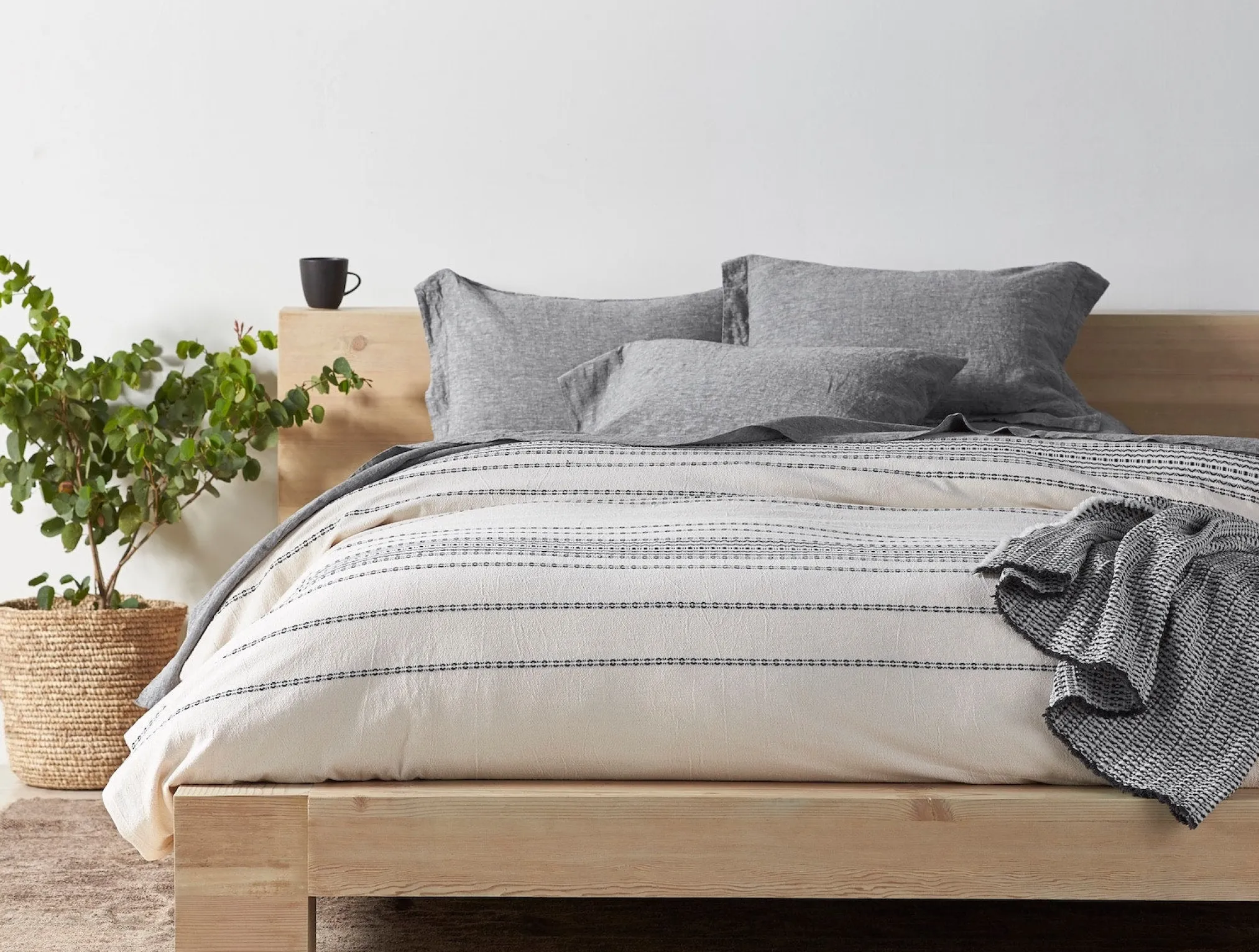 Coyuchi Rippled Stripe Organic Duvet Cover< Duvet Covers + Sets