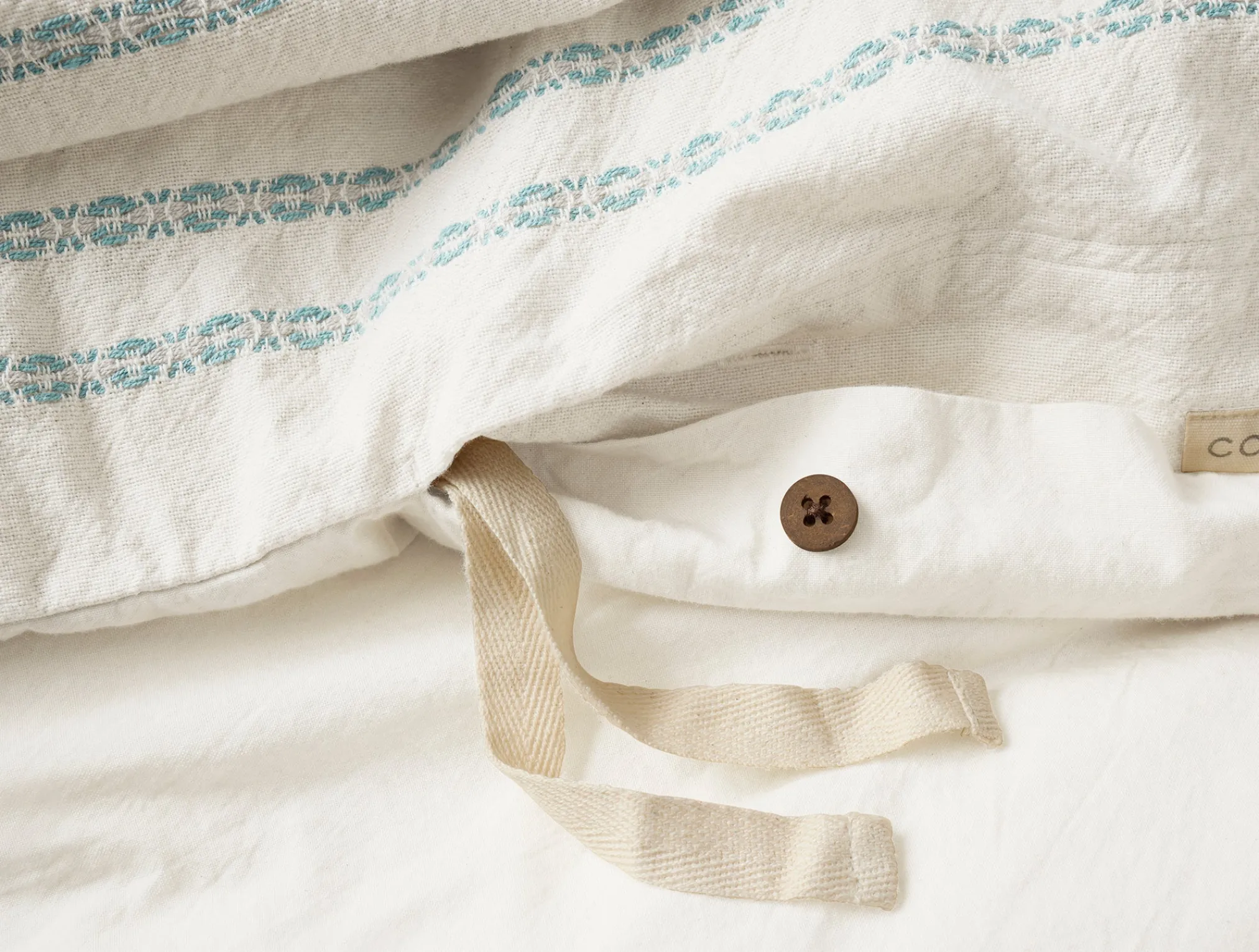 Coyuchi Rippled Stripe Organic Duvet Cover< Duvet Covers + Sets