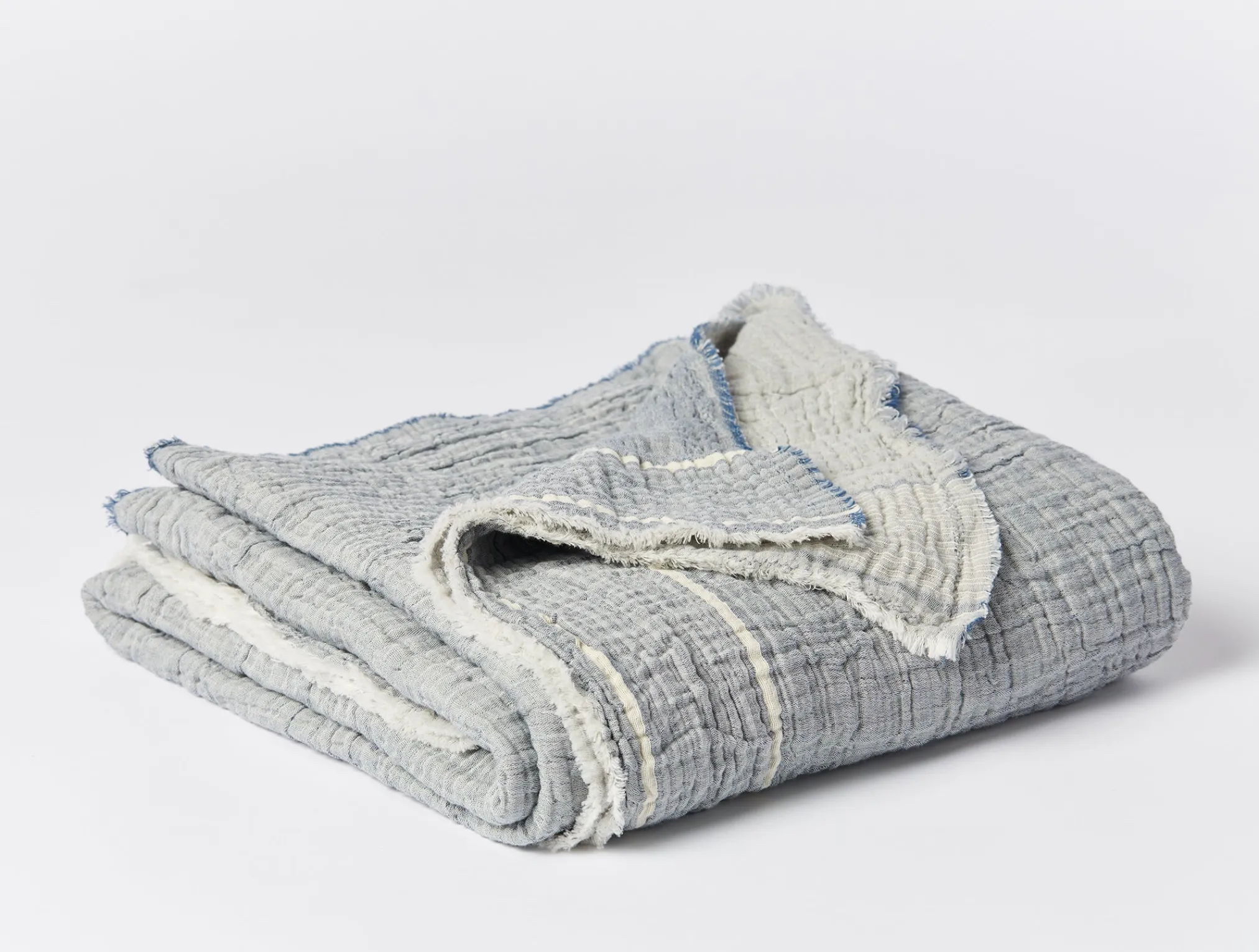 Coyuchi Topanga Organic Matelasse Striped Throw< Throws