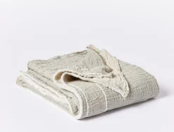 Coyuchi Topanga Organic Matelasse Striped Throw< Throws