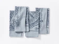Coyuchi White Buffalo Land Trust Bandana Napkins, Set of 4< Dining