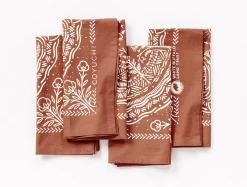 Coyuchi White Buffalo Land Trust Bandana Napkins, Set of 4< Dining
