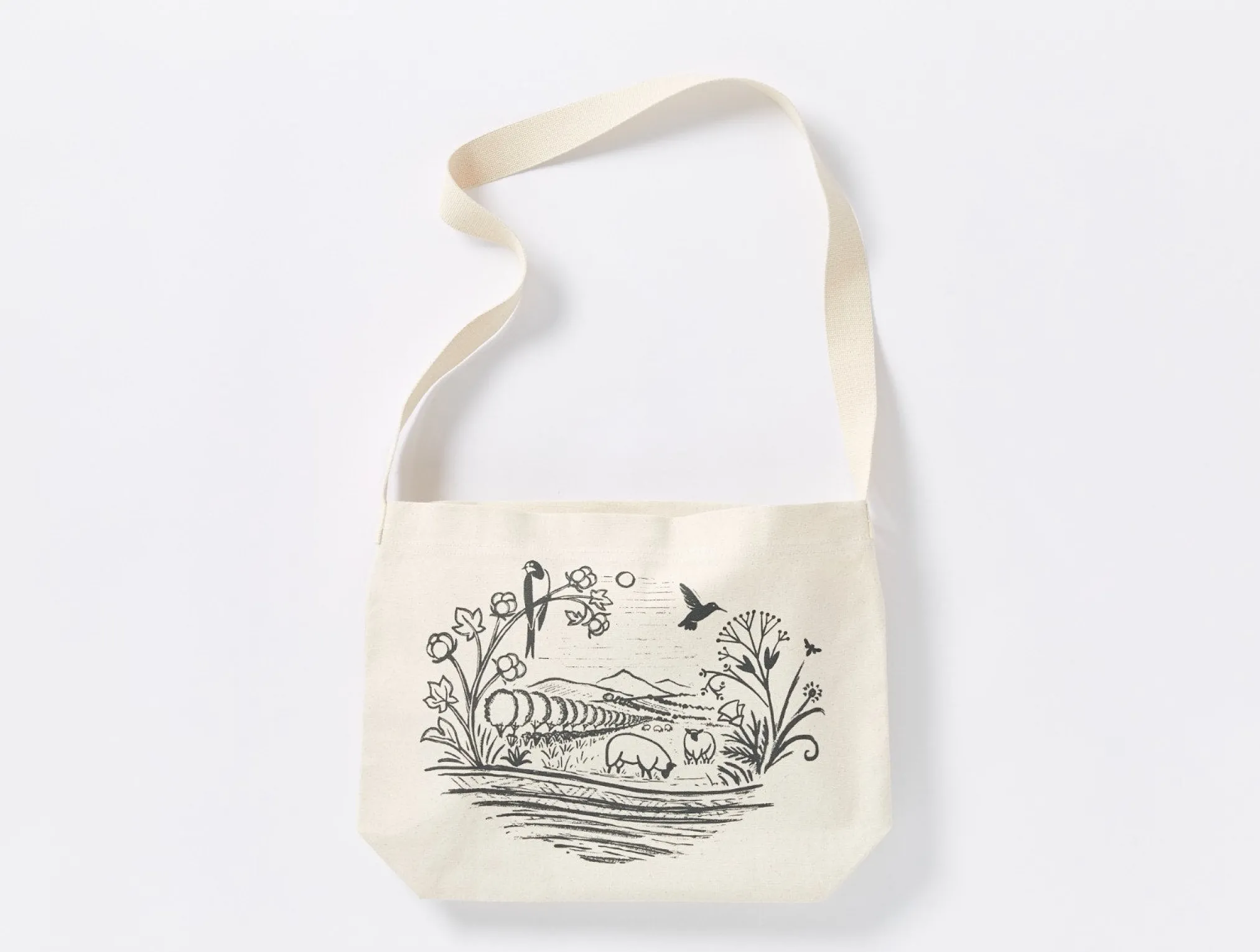 Coyuchi White Buffalo x Organic Crossbody Tote< Accessories