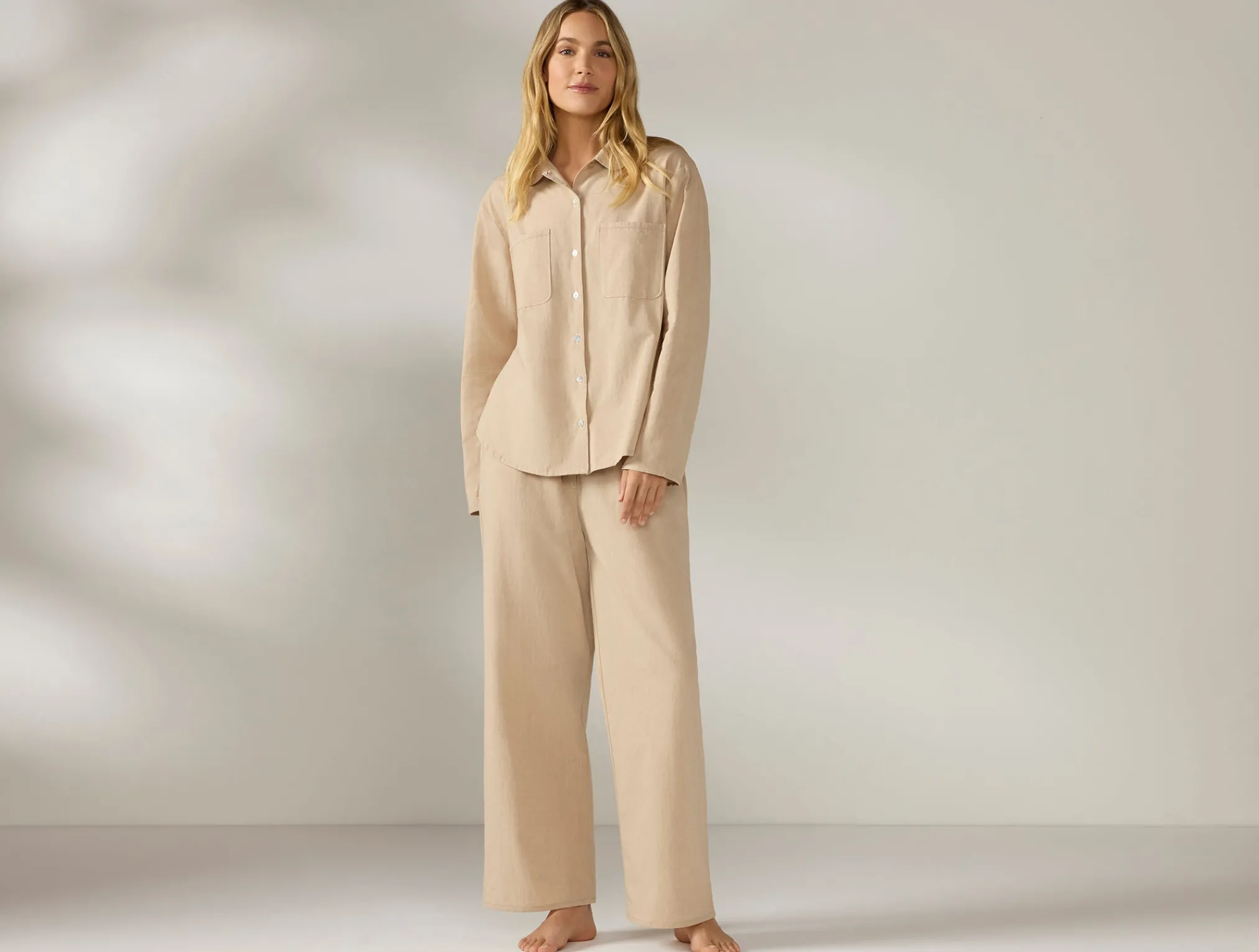 Coyuchi Women's Isla Organic Cotton Long Sleeve Pajama Set<Women Women's Sleep