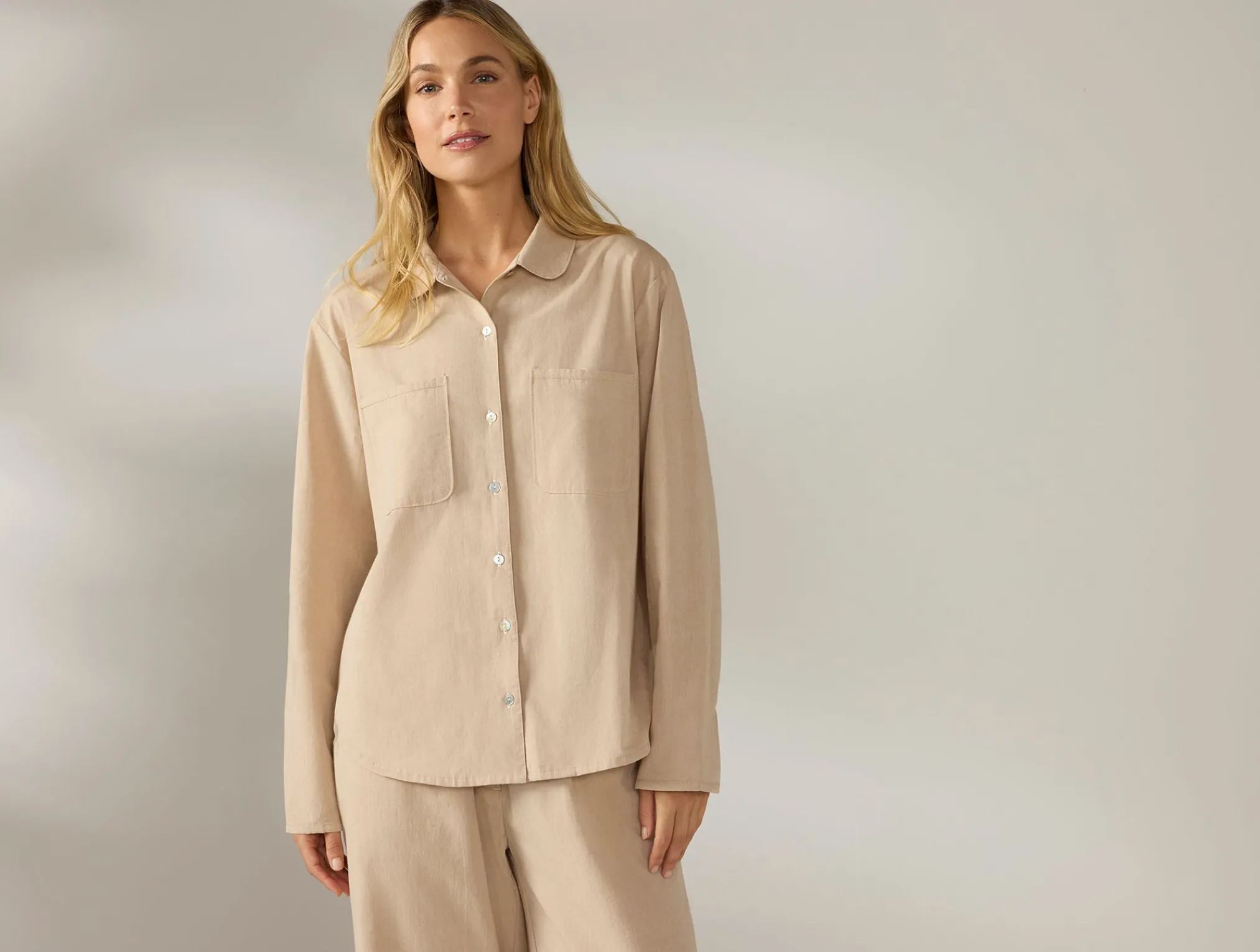 Coyuchi Women's Isla Organic Cotton Long Sleeve Pajama Set<Women Women's Sleep