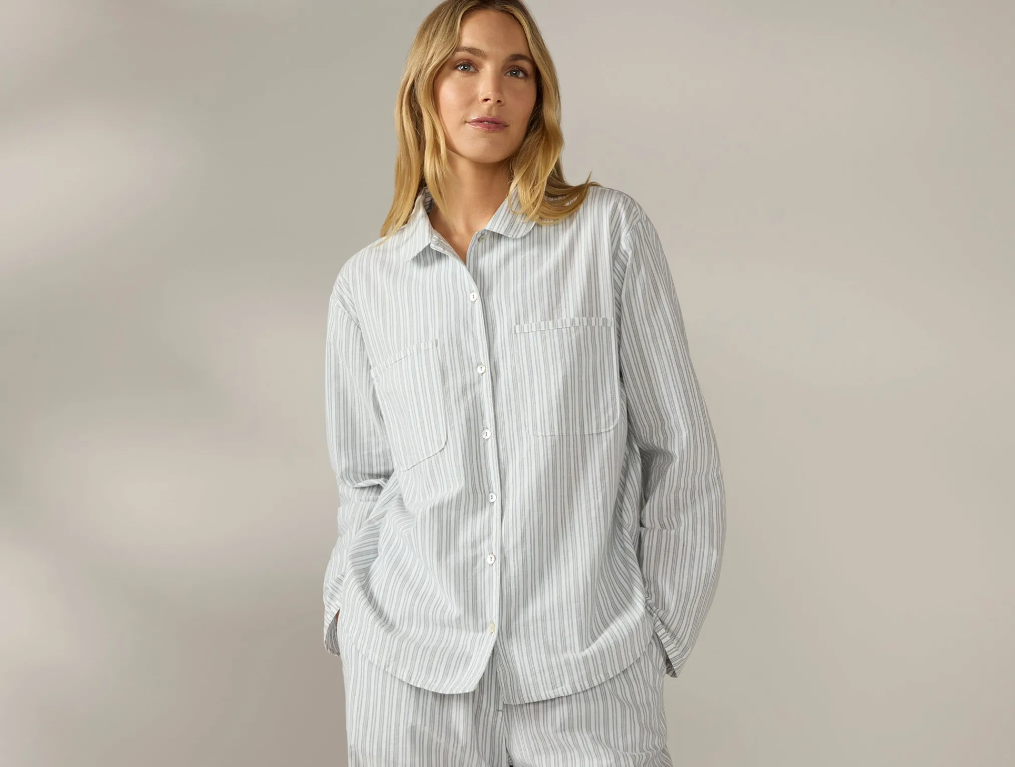 Coyuchi Women's Isla Organic Cotton Long Sleeve Pajama Set<Women Women's Sleep