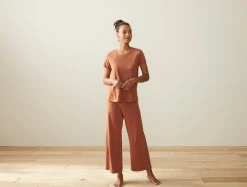 Coyuchi Women's Solstice Organic Wide Leg Crop Pants<Women Women's Sleep