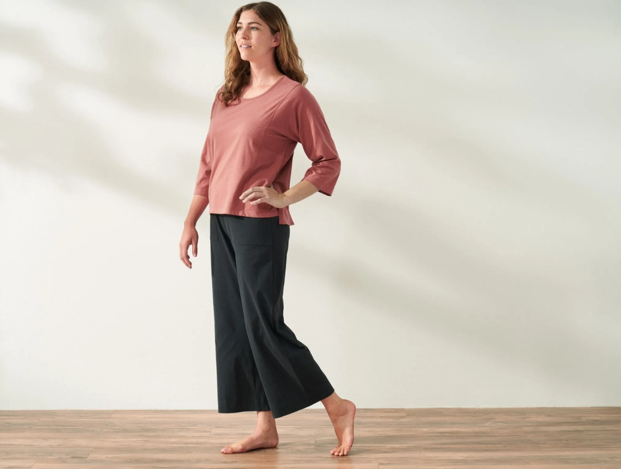 Coyuchi Women's Solstice Organic Wide Leg Crop Pants<Women Women's Sleep